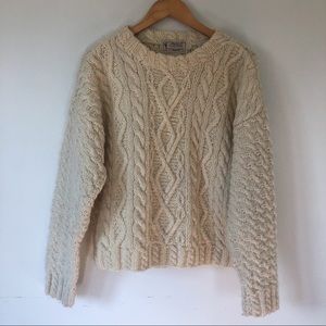 Vtg Eddie Bauer 80s wool chunky knit sweater sz L